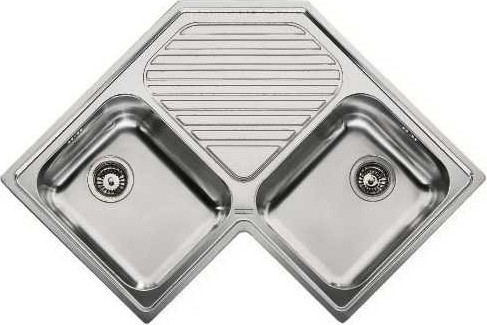 PNX 621.E Evye, Progresso, 2 Göz, Damlalıklı, Köşe, Inox