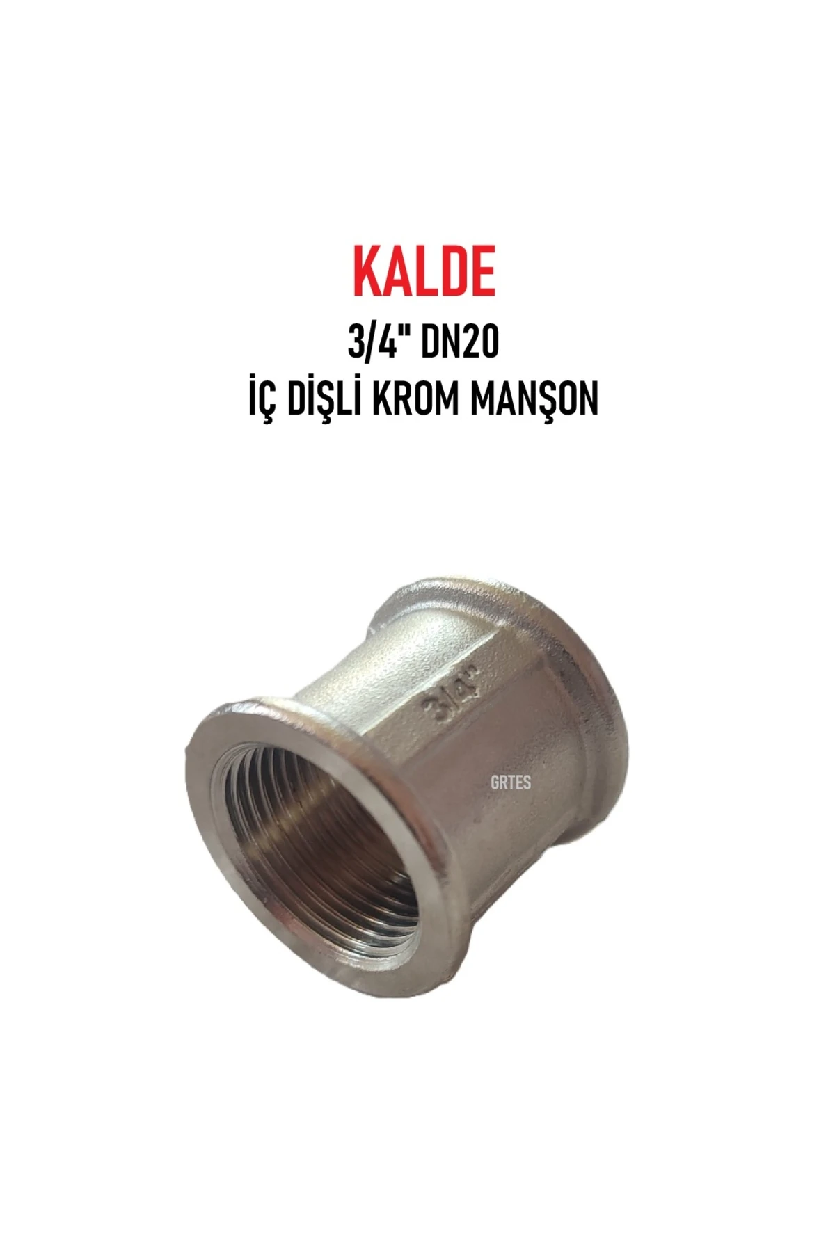 3/4"Dn20 Sarı/Krom Manşon İç Dişli (Dişi) - Chrome Threaded Sleeve