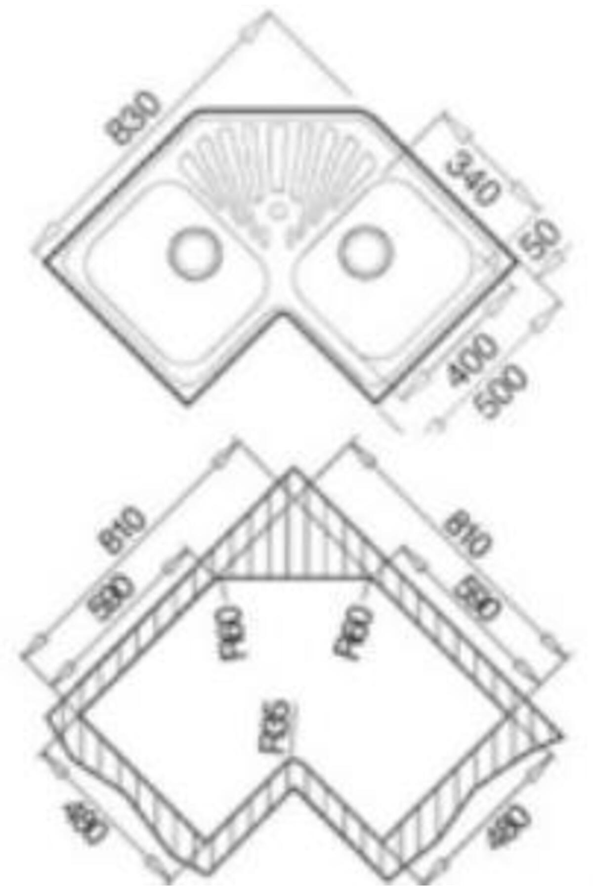 Classıc Angular 2b Paslanmaz Çelik Mutfak Köşe Evye