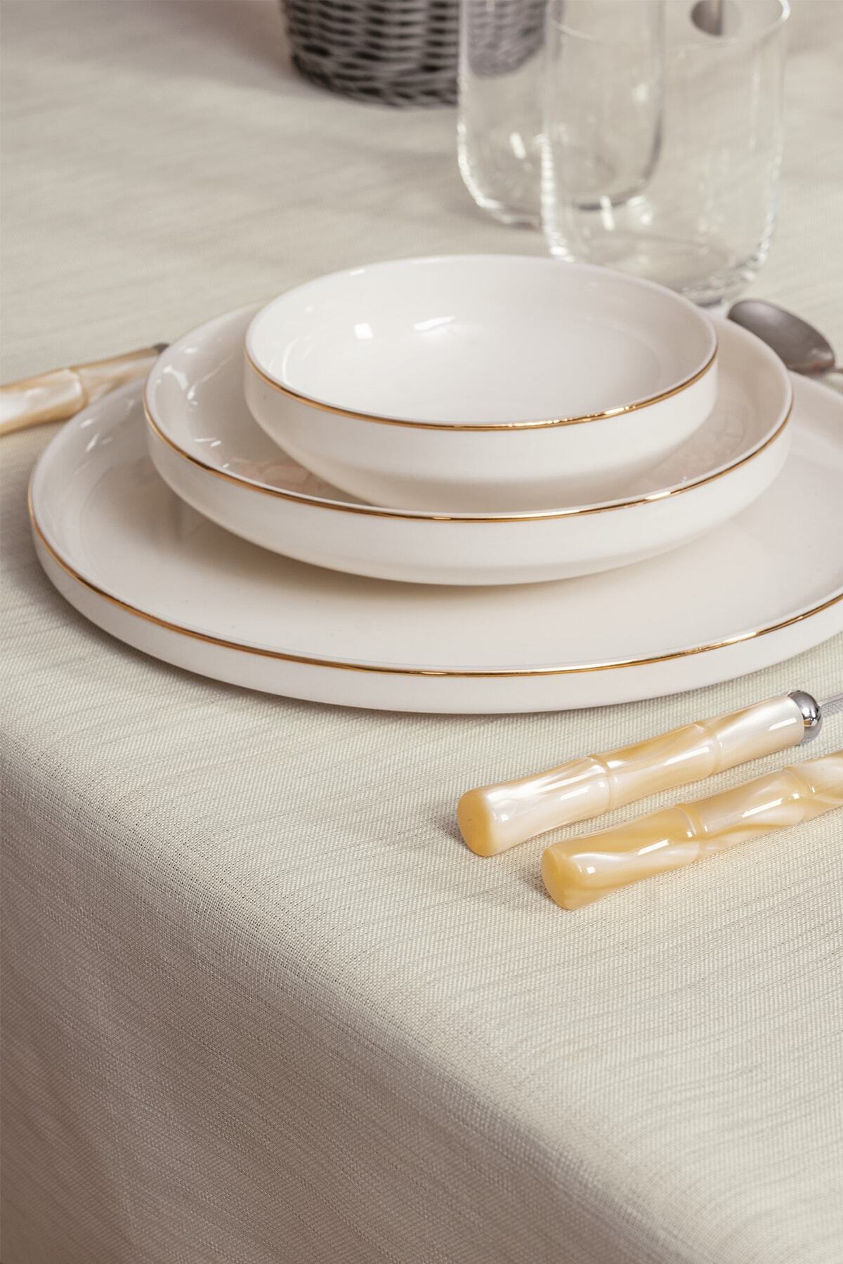 Plain Masa Örtüsü Krem 155x220