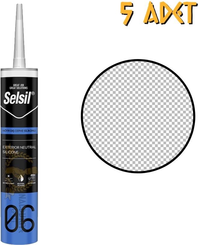 Dış Cephe Nötr Silikon Şeffaf 300 Ml. - 5 Adet