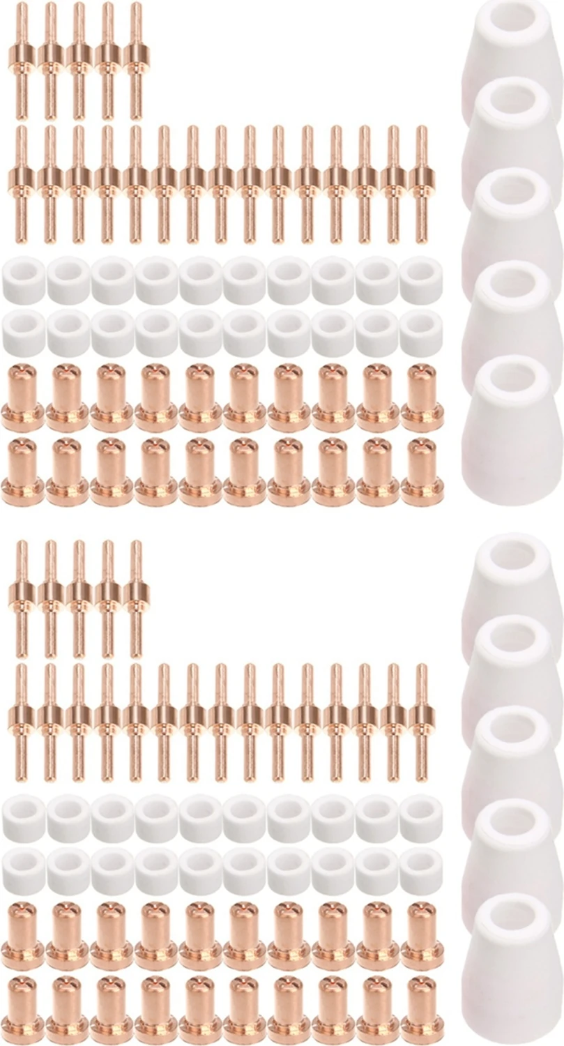 130 Adet Plazma Kesici Ucu Elektrotlar ve Nozullar Kiti Sarf Aksesuarları PT31 30 40 50 Plazma Kesici Kaynak Araçları (Yurt Dışından)