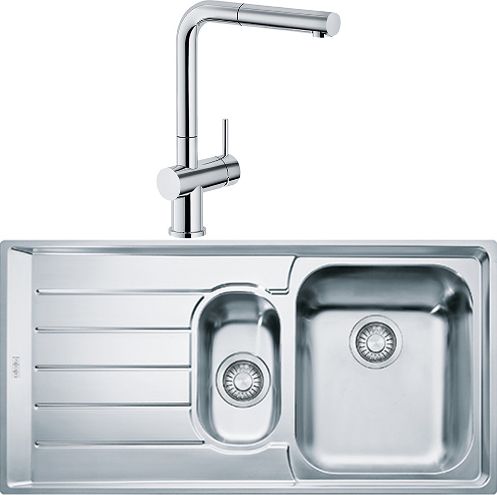 Neptun 1,5 Gözlü Sol Eviye + Active Plus Doccia Armatür Seti (Inox)
