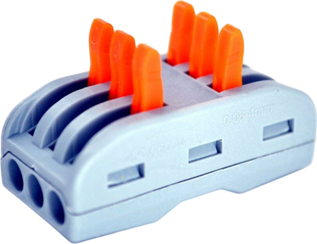 3 Giriş 3 Çıkış Kablo Konnektörü Mandallı Buat Klemensi 100 Ad