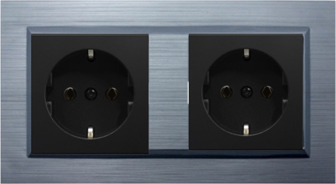 Quantum Gümüş 2'li Set Topraklı Priz + Topraklı Priz