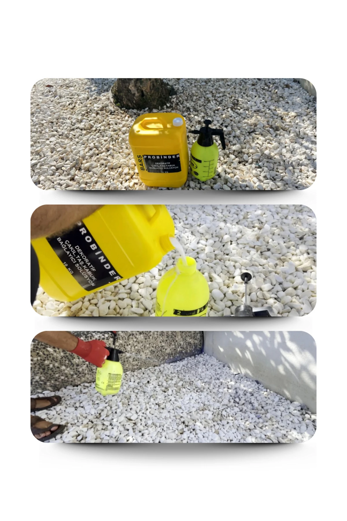 Probinder Dekoratif Amaçlı Taş, Çakıl Ve Kabuk Bağlayıcı Solüsyon 10 Kg