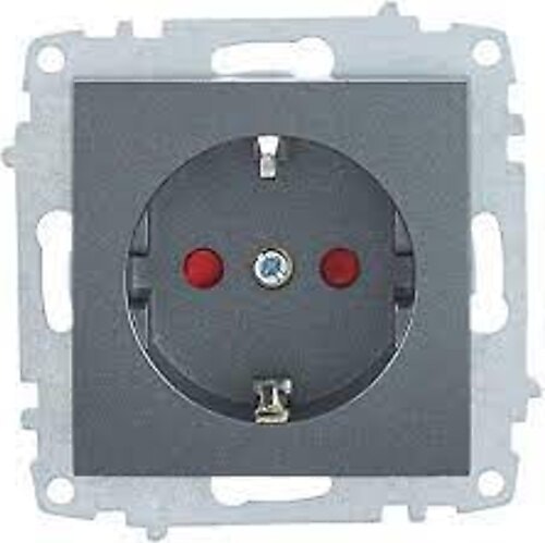 Zena Füme Çocuk Akım Korumalı Kapaklı Topraklı Priz M+K