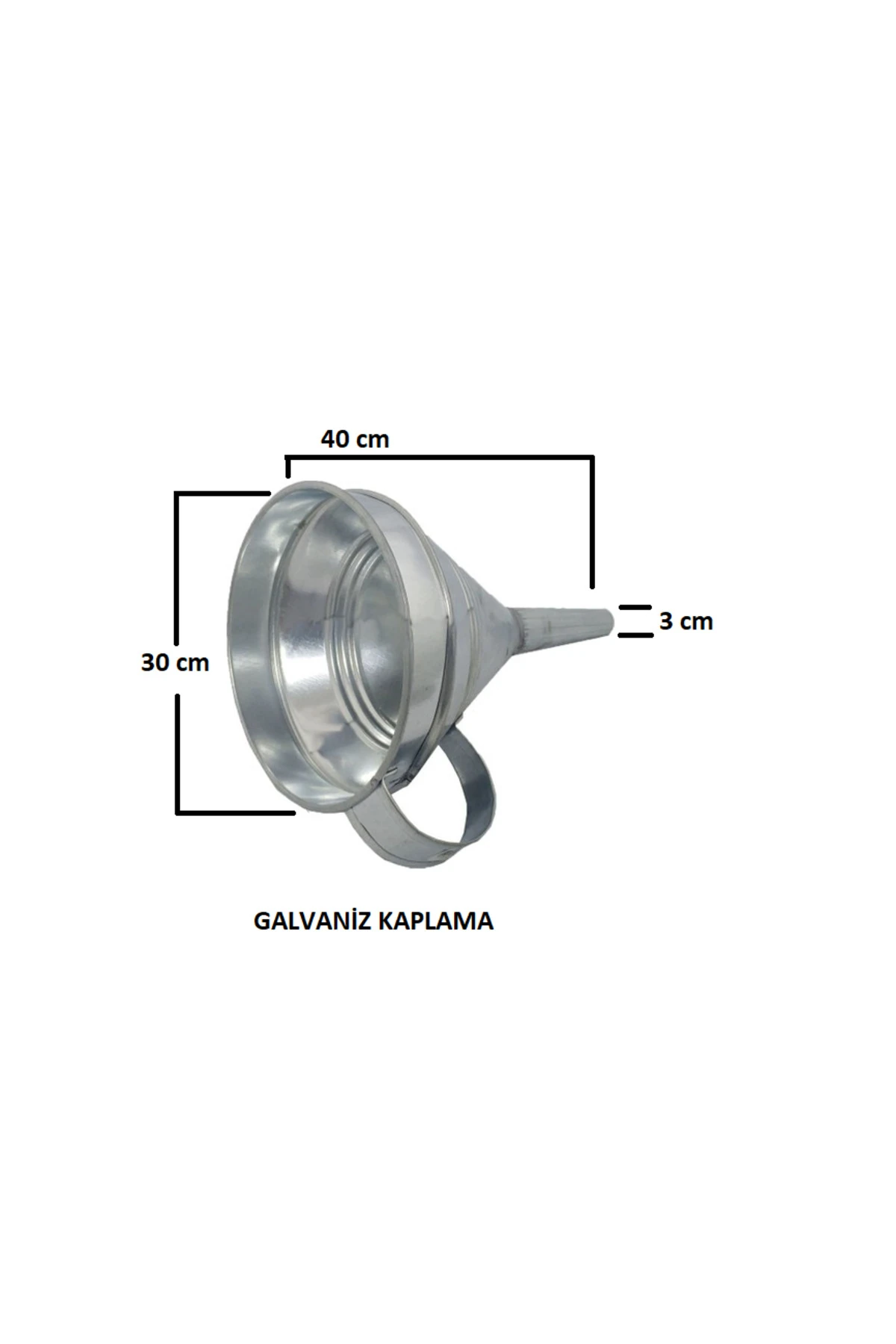 Galvaniz 30 Cm Metal Huni Galvaniz Yağ Hunisi Mazot Hunisi