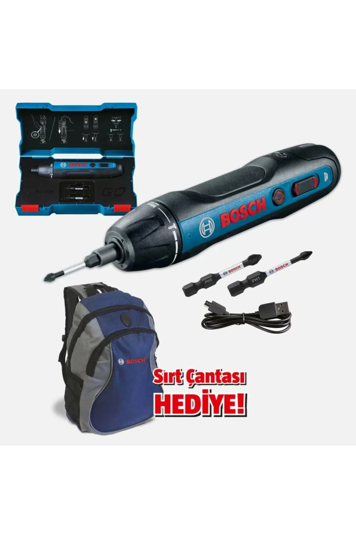 Go 3,6v 2 Parça Aksesuarlı Akülü Vidalama