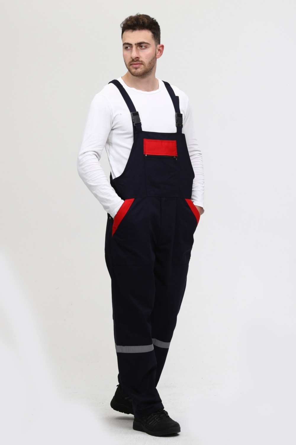 - Bahçıvan Tulumu 16/12 Lacivert Gabardin Askılı İş Tulumu