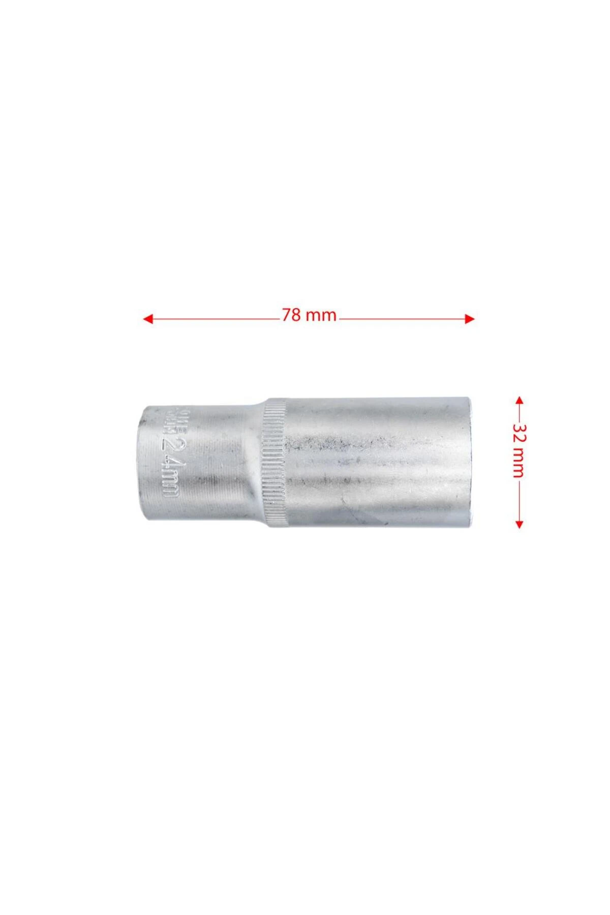 6458 Altı Köşe 1/2" Uzun Derin Lokma Anahtar 24 mm