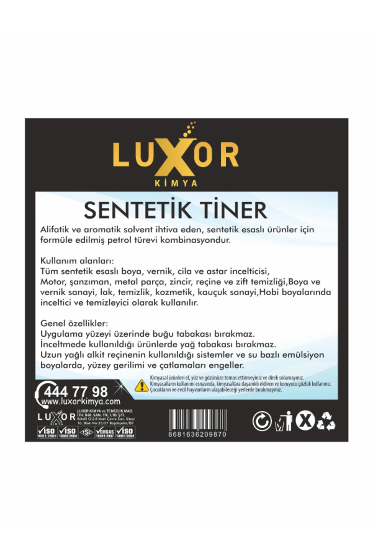 Sentetik Tiner 5 Litre