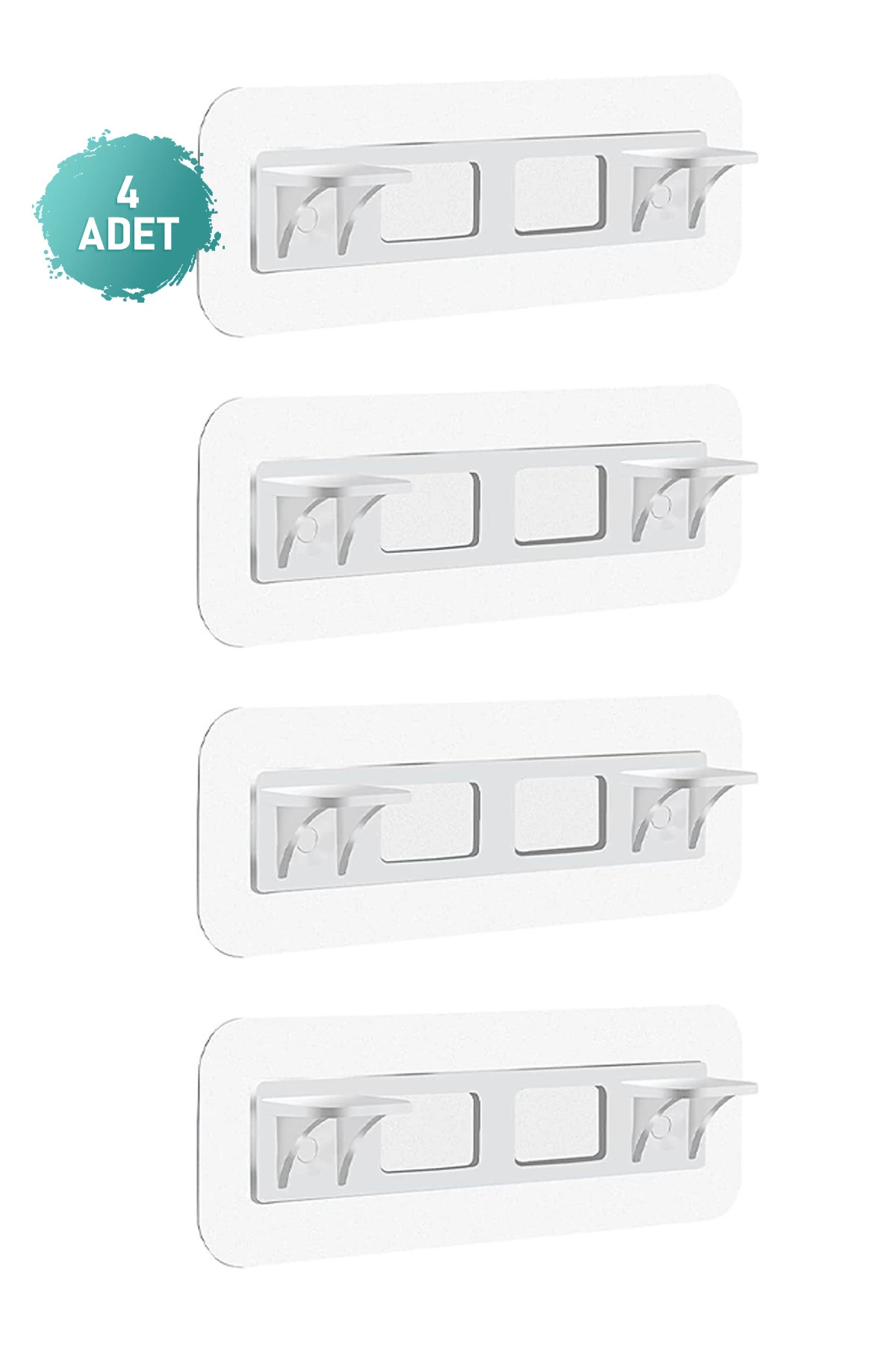 4 Adet Ultra Güçlü Kendinden Yapışkanlı Dolap İçi Raf Tutucu Raf Destek Aparatı Raf Sabitleyici