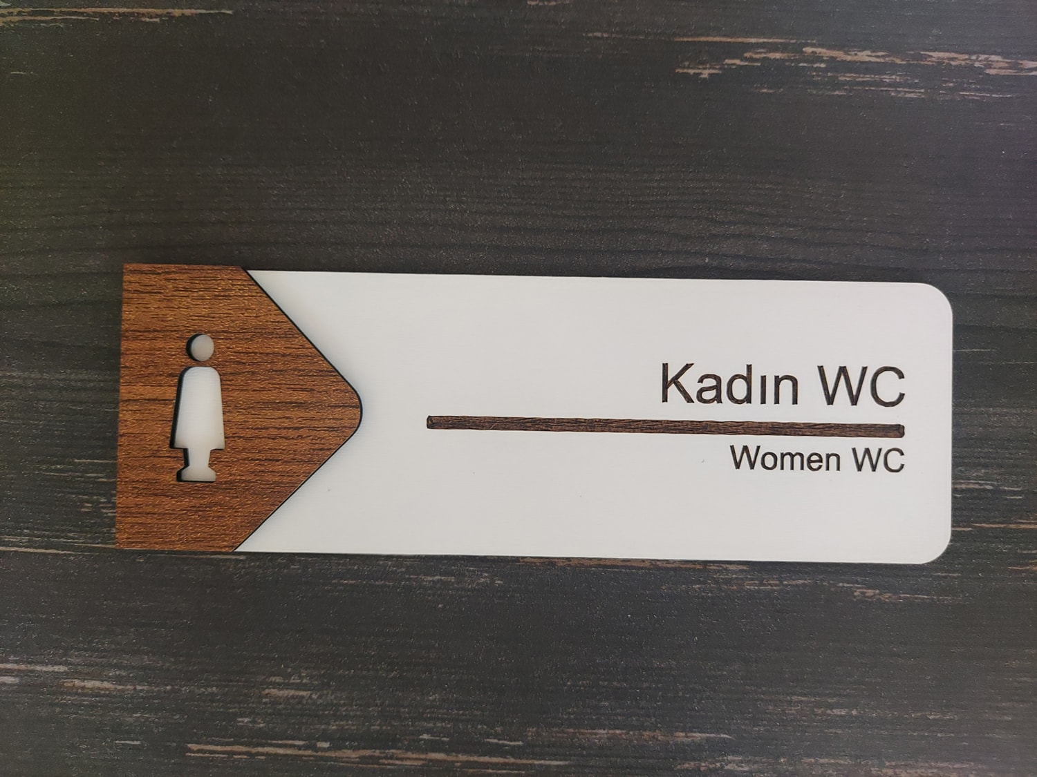 Kadın Wc Ofis Oda Kapı İsimliği Yönlendirme Tabelası Levhası Kişiselleştirilebilir