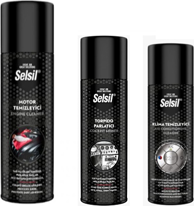 Motor Temizleme Spreyi 500 ml / Torpido Parlatıcı Sprey 200 ml / Klima Temizleyici 150 ml