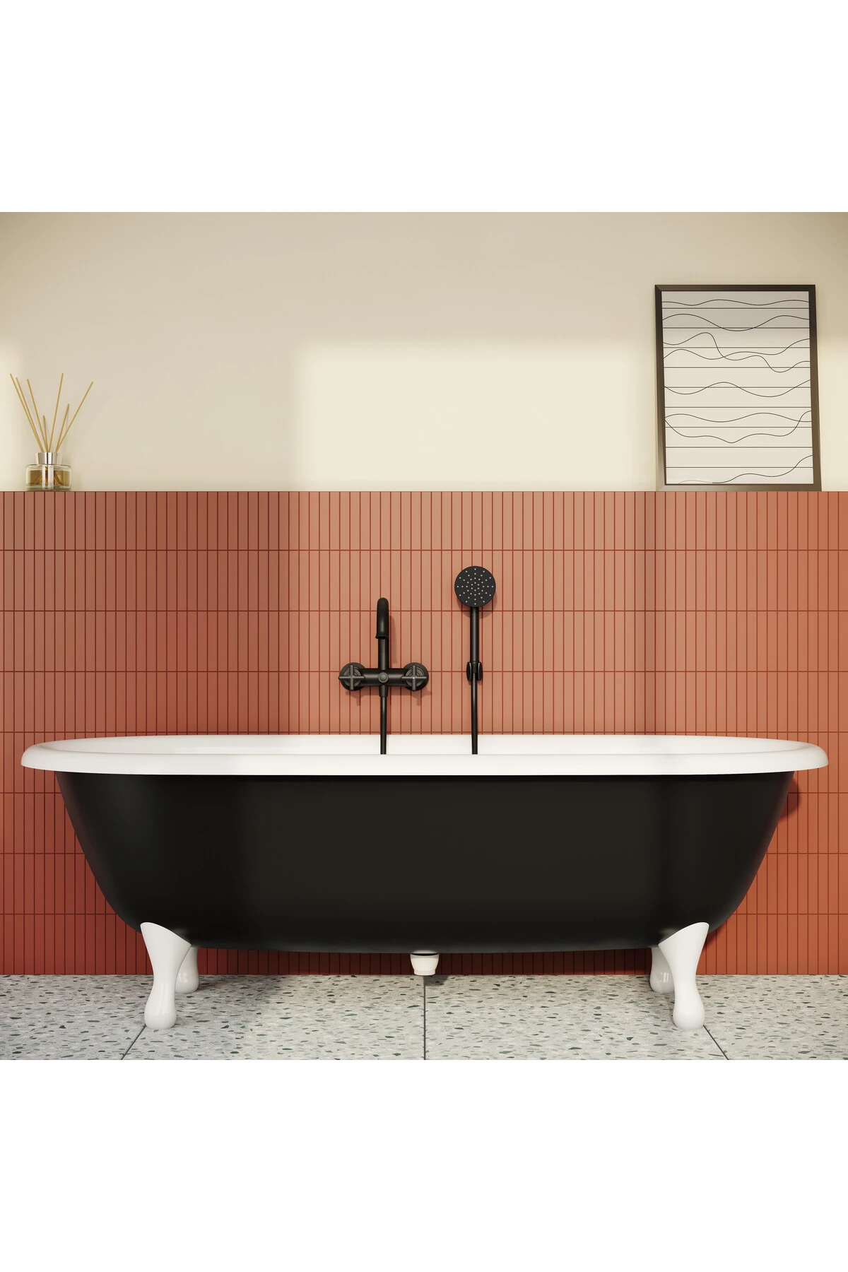 Origin Classic A4289336 Banyo Bataryası, Mat Siyah