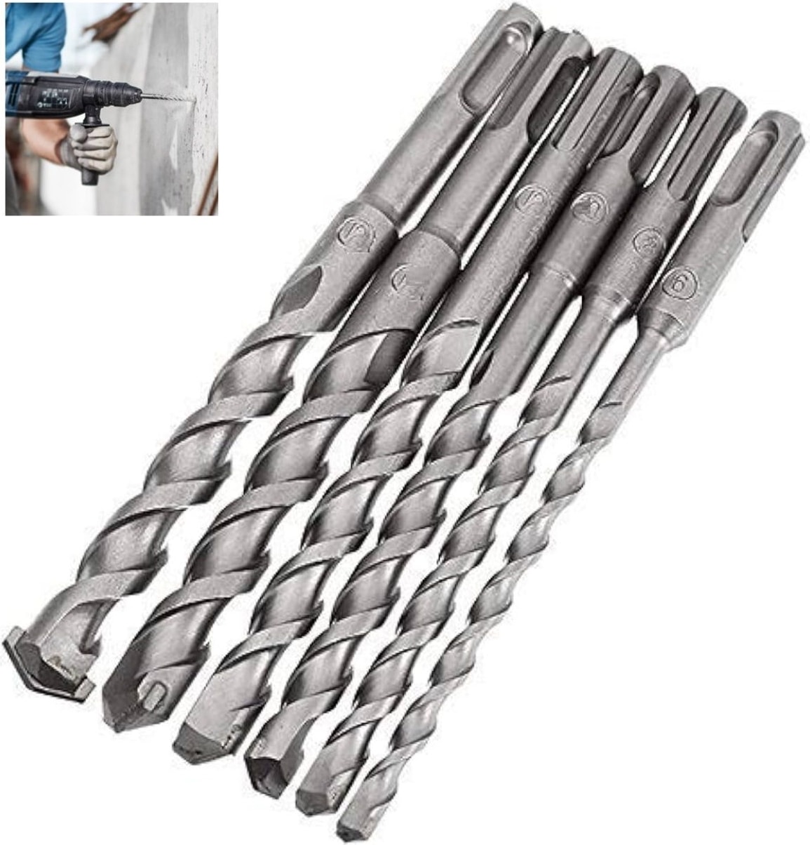 Sds Matkap Ucu Seti 6mm 7mm 8mm 9mm 10MM 11MM12MM 7li Kırıcı Delici Hilti Uç Seti