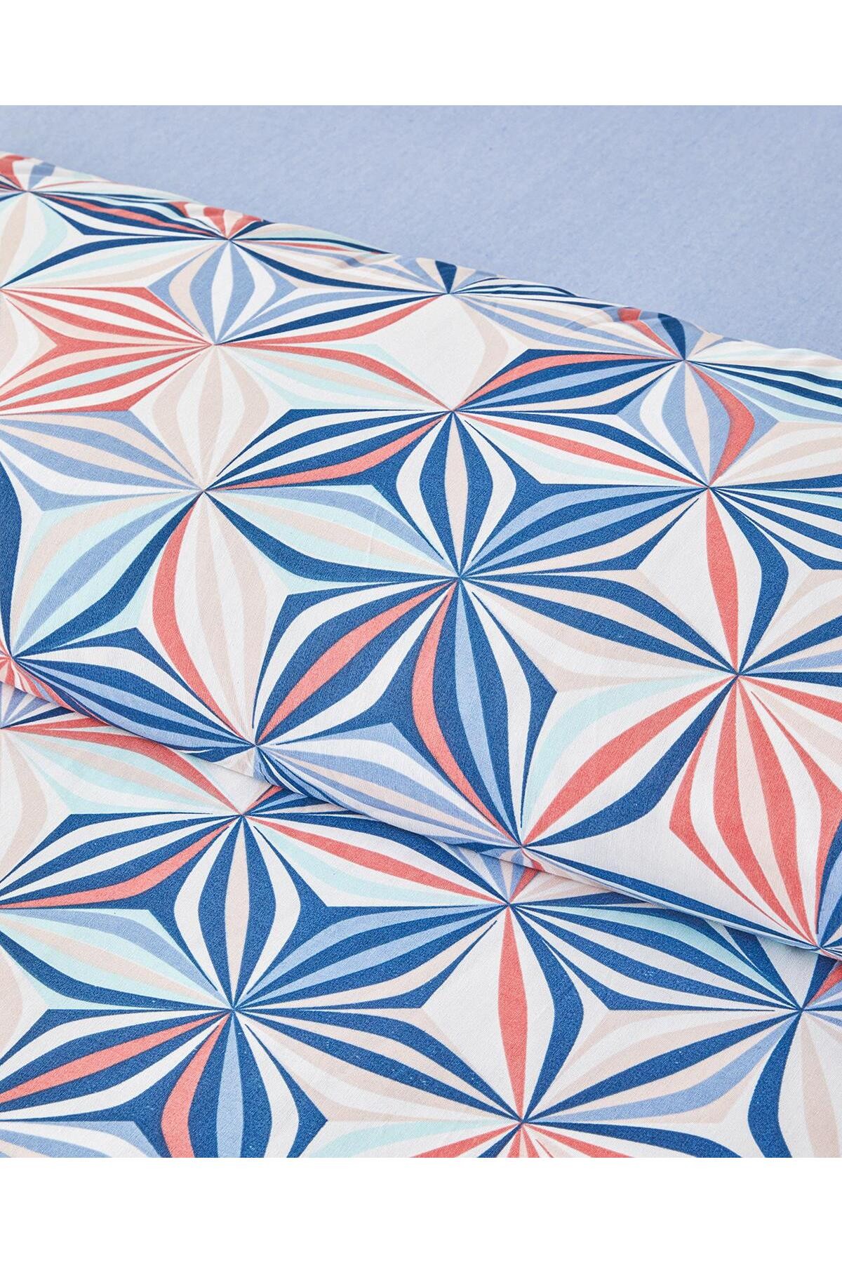 Vivid Lines Kolay Ütülenir Çift Kişilik Nevresim Takımı Mavi