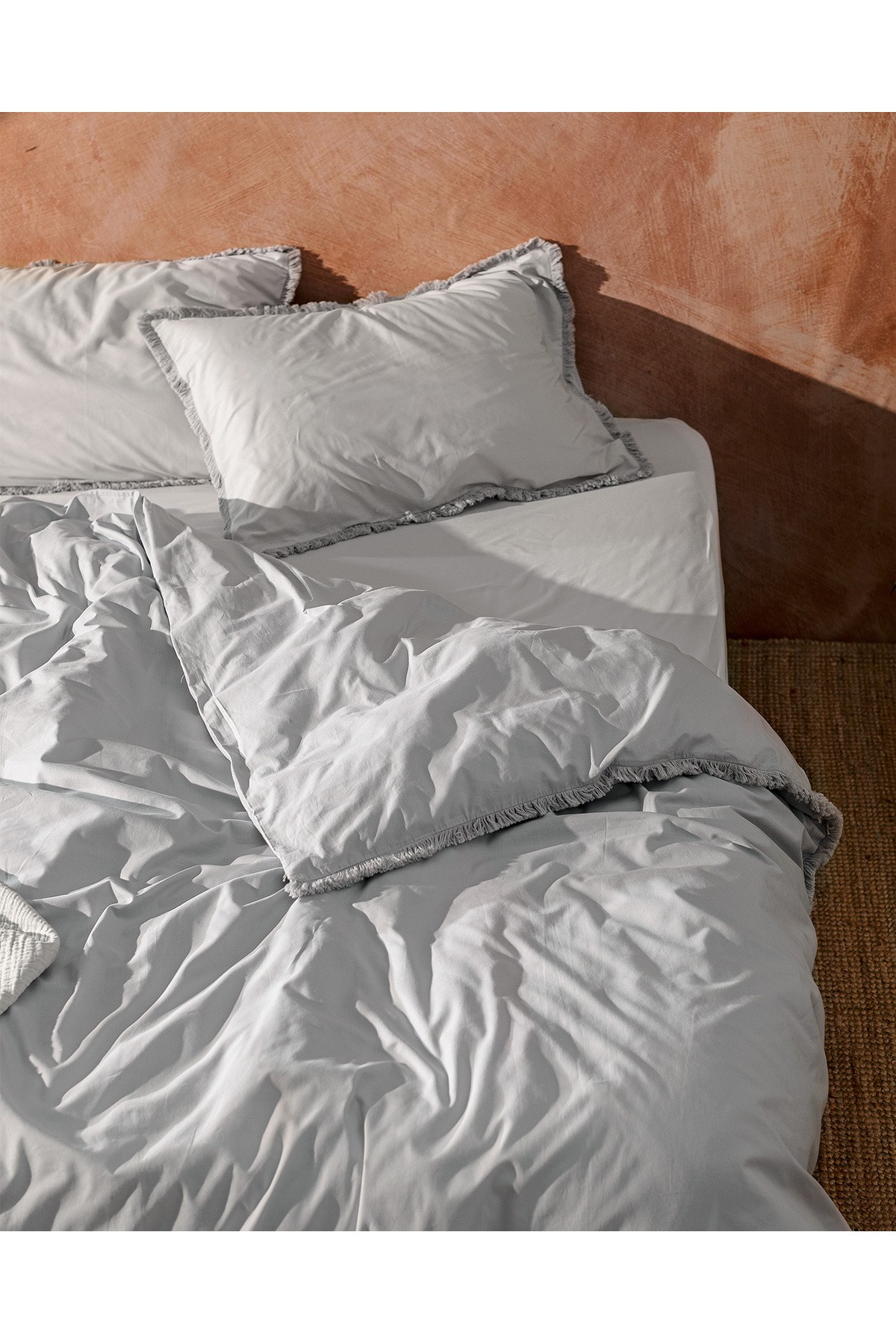 Sona King Size Püsküllü Nevresim Takımı - Gri