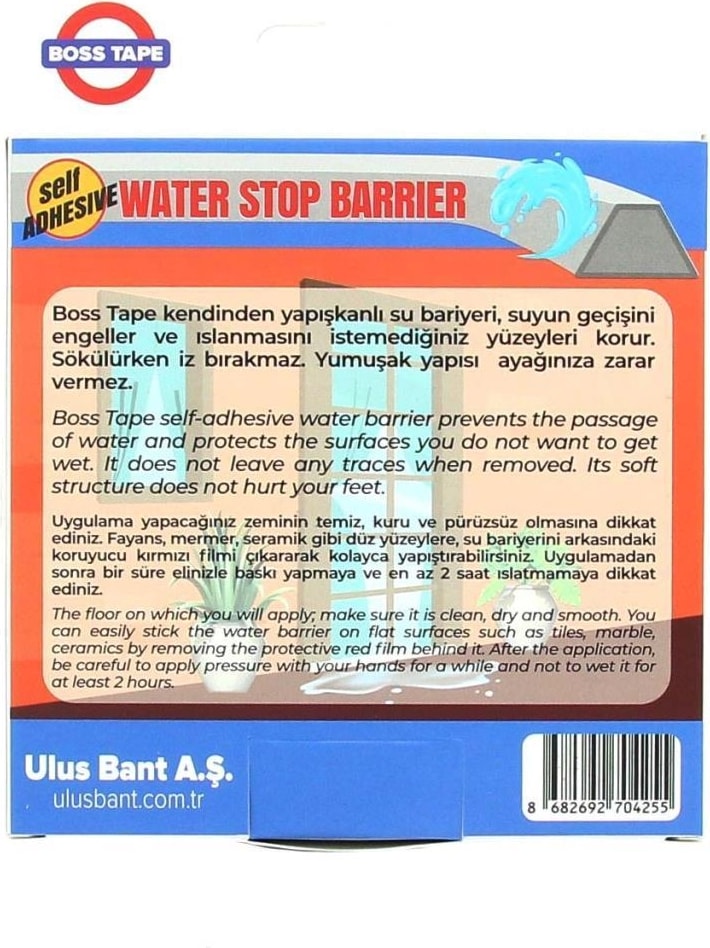 OZKUVVET Kendinden Yapışkanlı Su Kesici Bariyer Duş, Kapı Eşiği, Mutfak Tezgahı 1mt