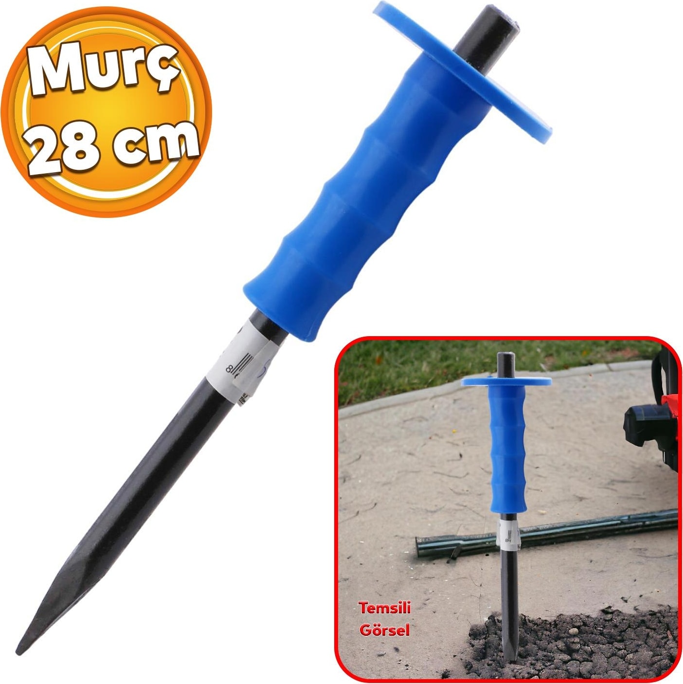 Kırıcı Uç Beton Kaya Taş Maden Manuel Delici Murç Hilti Ucu 28 cm