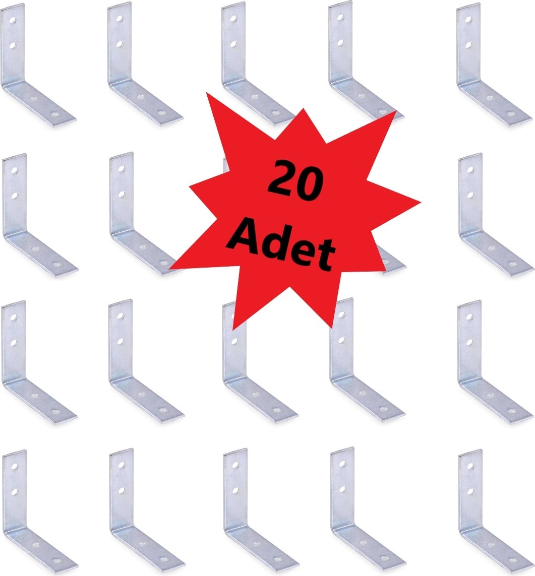 Mobilya, Dolap Yatak Duvara Sabitleme Bağlantı Aparatı L Demiri Gönye 1,5cmx4,5 Cmx4,5cm(20 Adet)