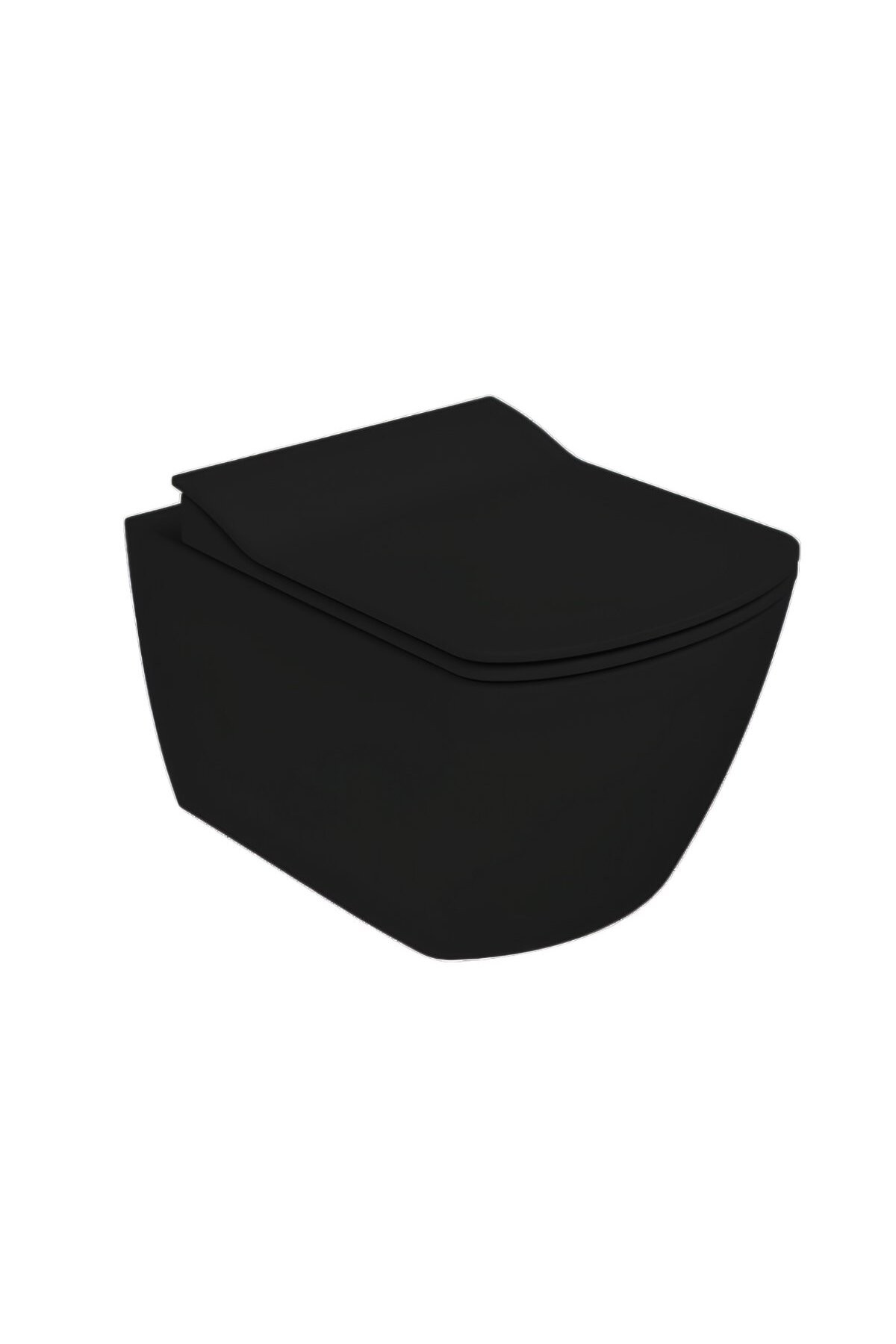 Elegant Kömür Karası Kanalsız Asma Klozet EG321, Elegant Duroplast Yavaş Kapak