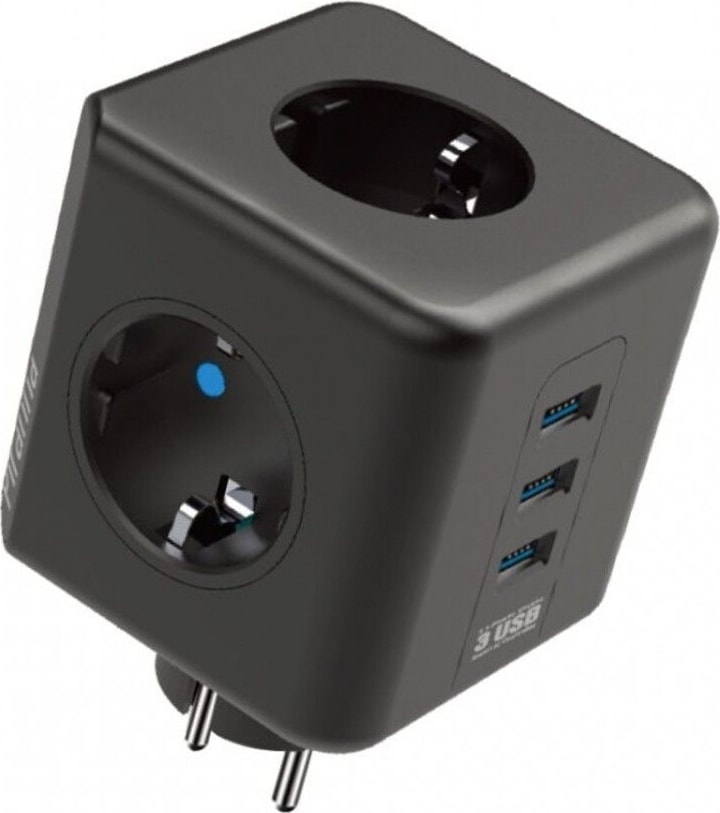 90°köşeli Kablosuz Akım Korumalı Termal Çocuk Korumalı 3x USB 3.0 3 x Priz Girişli 10A 2500W Ofis Ev