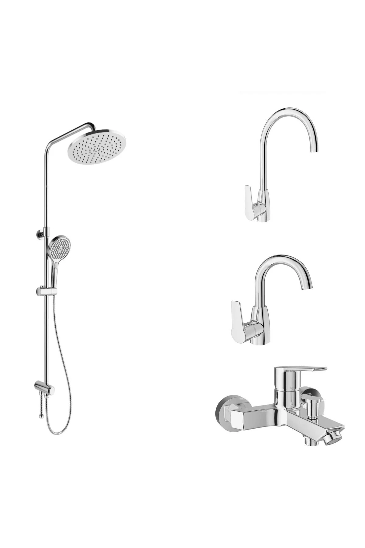 MARE BANYO+DÖNER LAVABO+MUTFAK BATARYASI VE  RAIN ROUND PUSH BUTTON DUŞ BARI