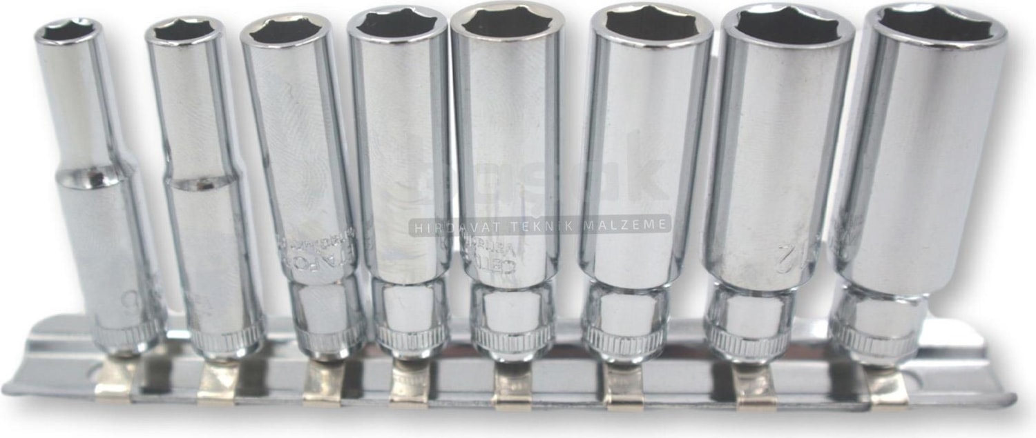 C04-R08 8 Parça 1/4” 6 Köşe Derin Lokma Anahtar Takımı