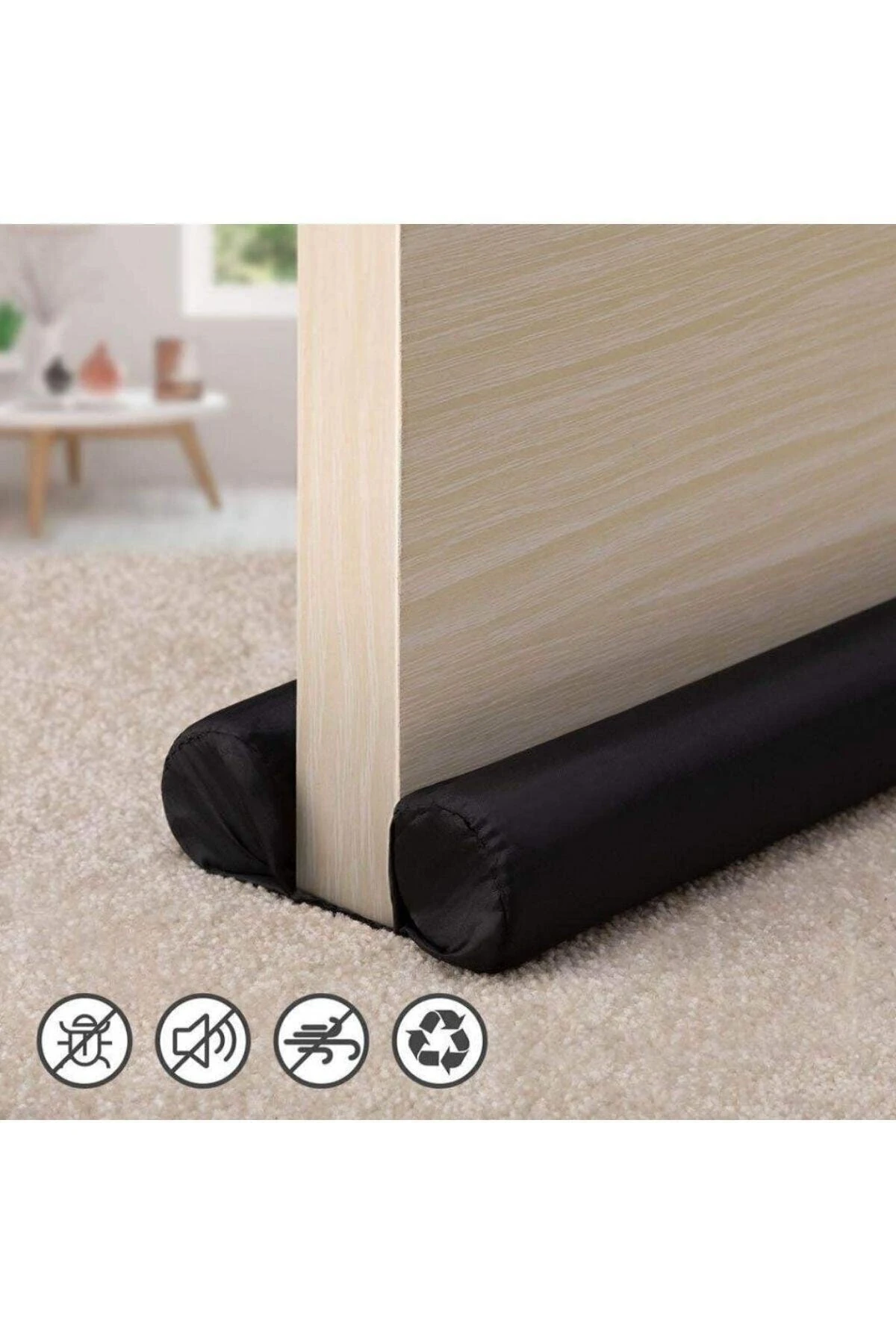 2 Adet Kapı Altı Rüzgar Soğuk Önleyici Çift Taraflı Ayarlanabilir Isı Yalıtım Izolasyon Malzemesi