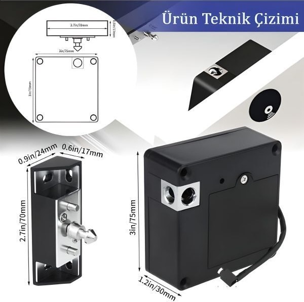 Safe Elektronik Kartlı Gizli Çekmece / Dolap Kapak / Kabin Kilidi