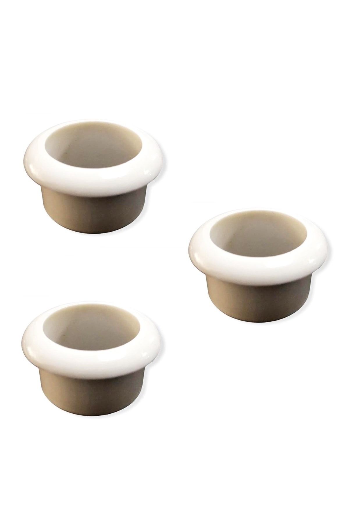 3 Adet Doğalgaz Flex Hortumu Için Mermer Üstü Delik Tıpası Tapası Yüzük Beyaz