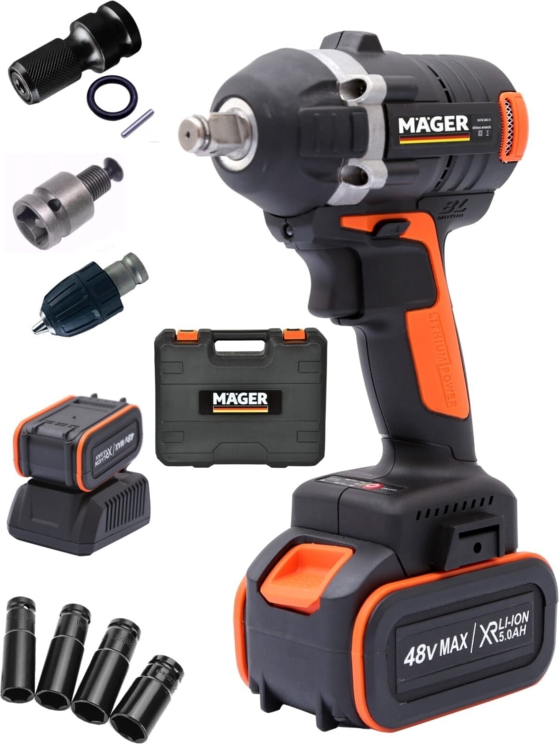 Tekno Trust MGR1048VBS Çift Akülü Metal Şanzuman LED Göstergeli Somun Sıkma Makinası