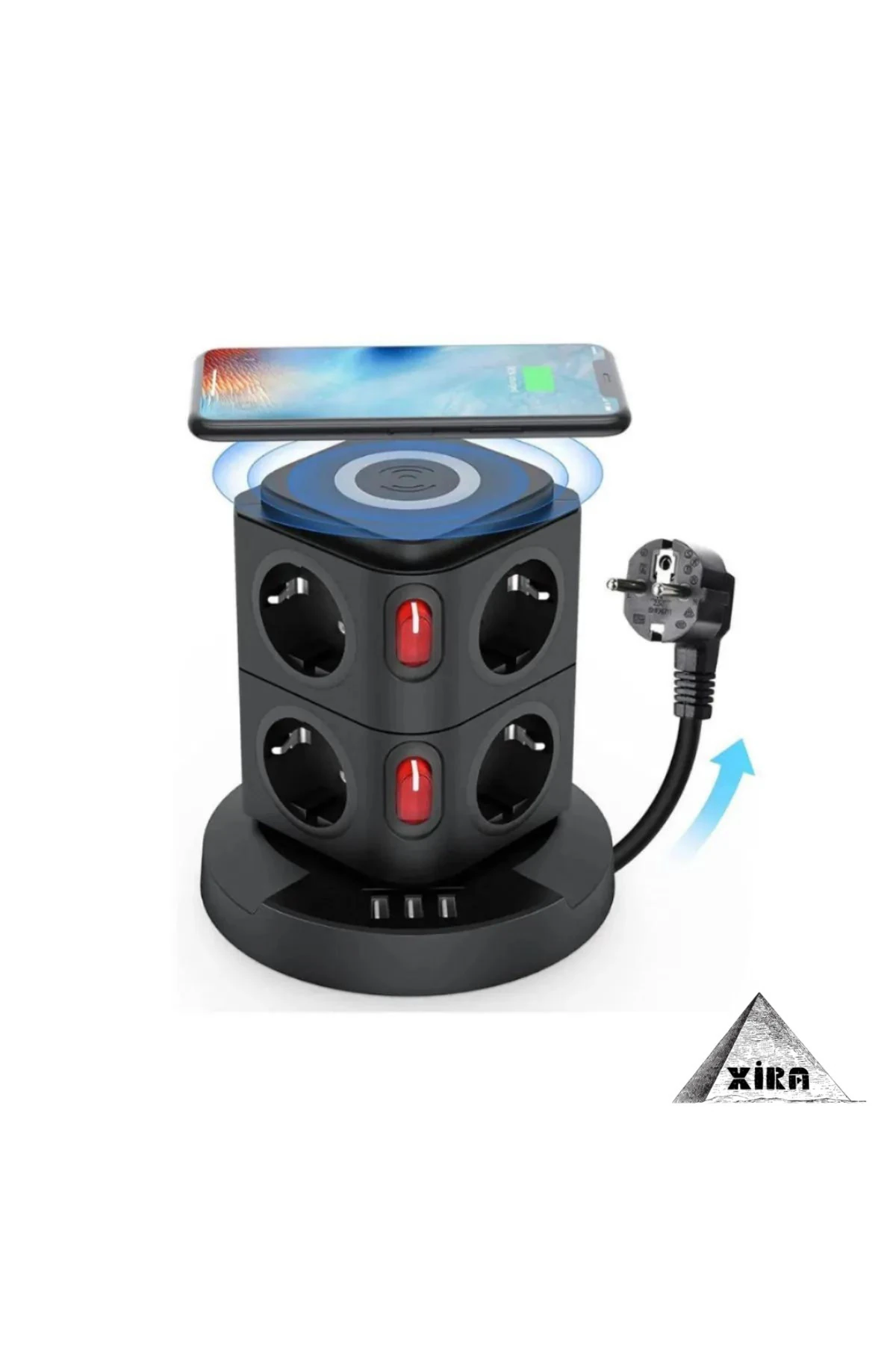 Akıllı Priz Kablosuz Magsafe Özellikli Akıllı Kule Priz 8x Priz 3x USB 2.4 Amper