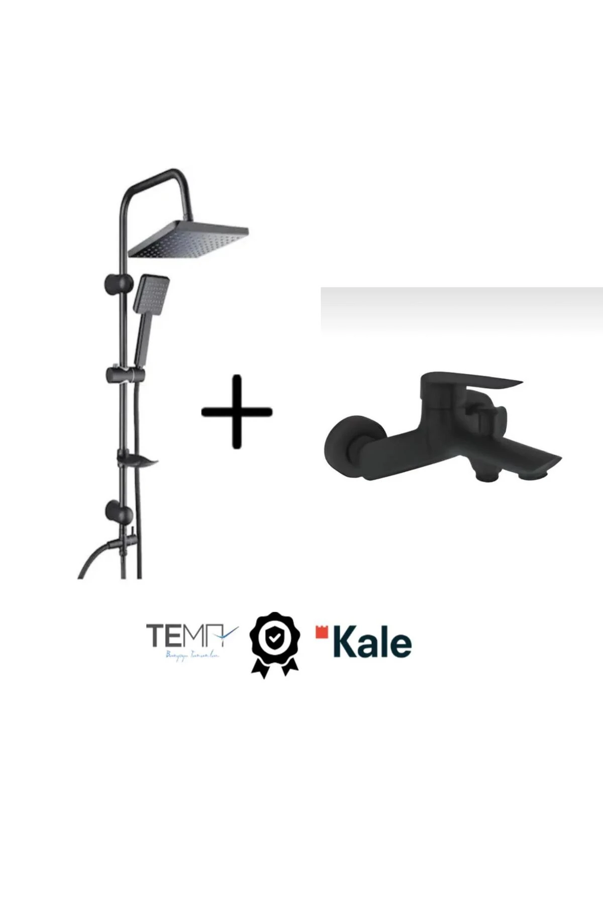 TANDEM BANYO BATARYASI VE TEMA 53243 2M SİYAH TEPE DUŞ SETİ