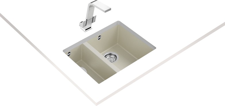 SQUARE 560 TG BRIGHT CREAM Tezgahaltı Granit Eviye Krem 56 cm 115260032