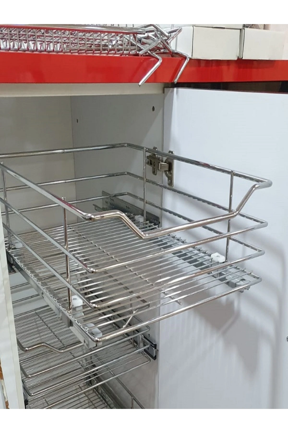 Tandem Raylı Tek Açılım Frenli Lüks Dolap Içi Çekmece 45cm