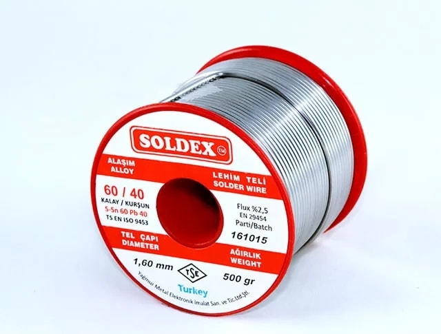 60-40 Lehim Teli 500 gr 1.6 mm - Sn:60 / Pb:40