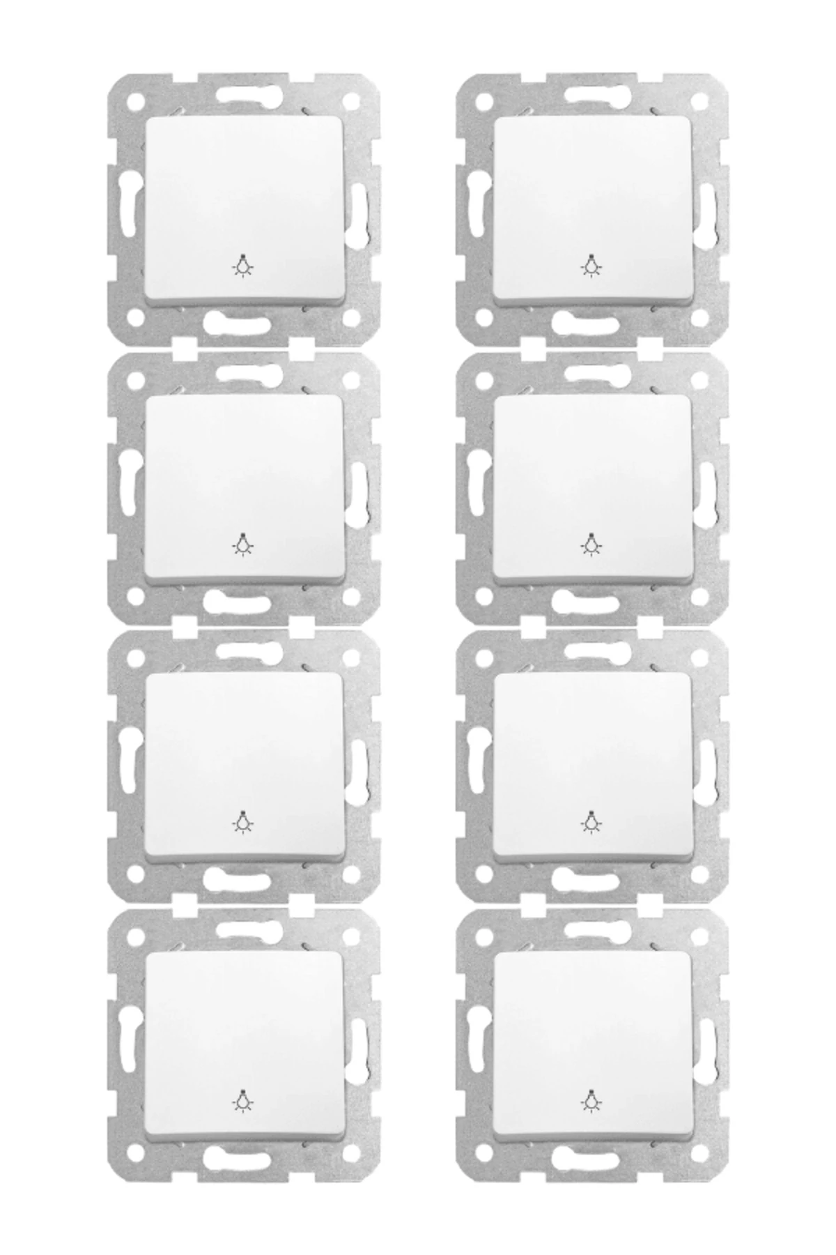 Viko Linnera Light Mekanizma Anahtar Beyaz (Çerçeve Dahil) 90440003 (8 Adet)