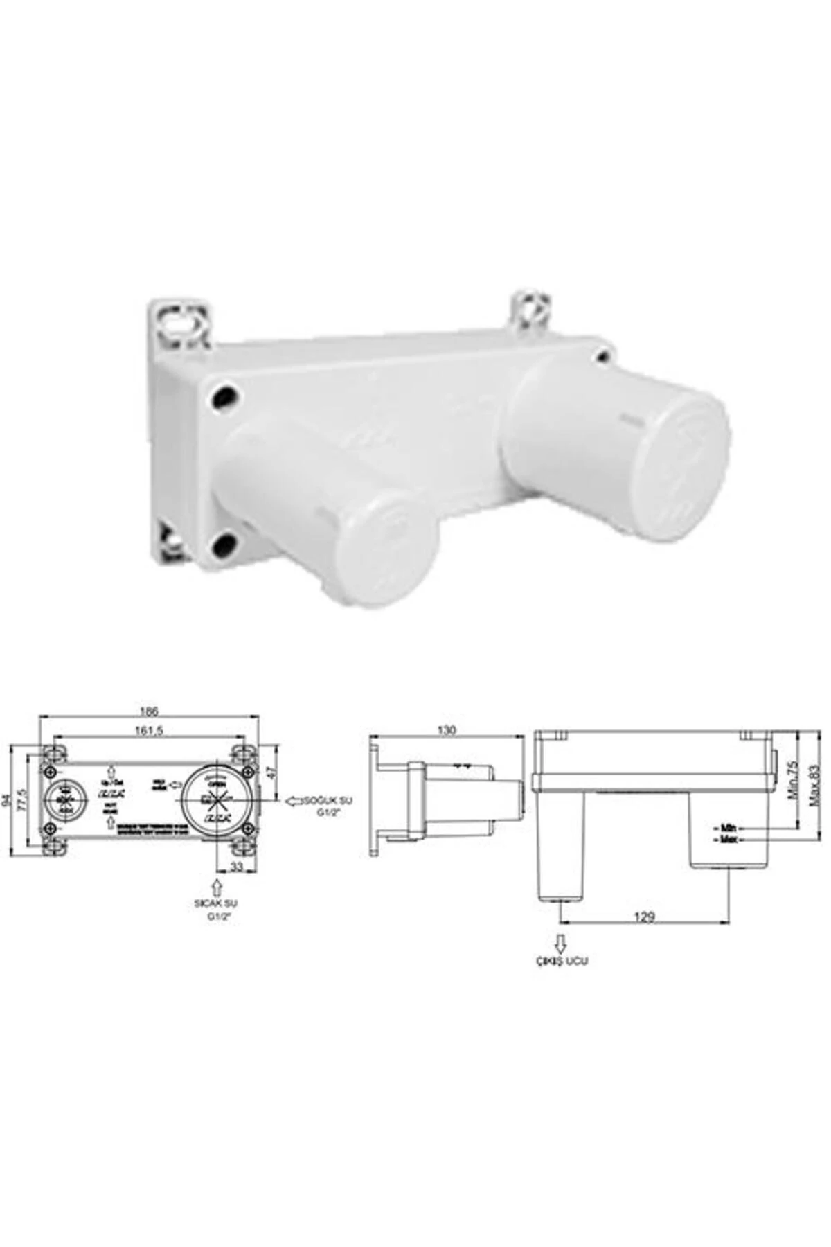 Novita Ankastre Gömme Lavabo Bataryası Set (102167614H-K+102166603H)