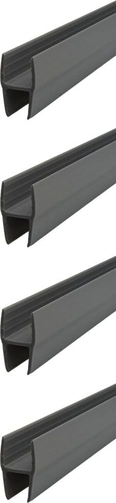8X10 mm Büyük H Alüminyum Görünümlü Plastik Cam Balkon Fitili 200 cm 4 Adet