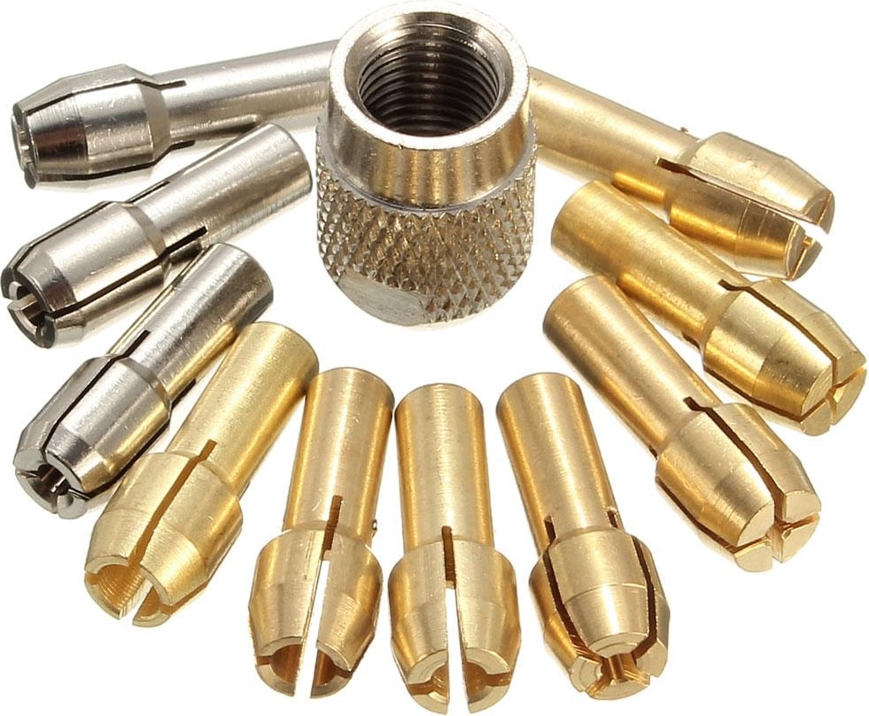 10 Adet Pirinç Matkap Chuck Collet Uçları Dremel Döner Için 0.5-3.2mm 4.3mm Shank (Yurt Dışından)