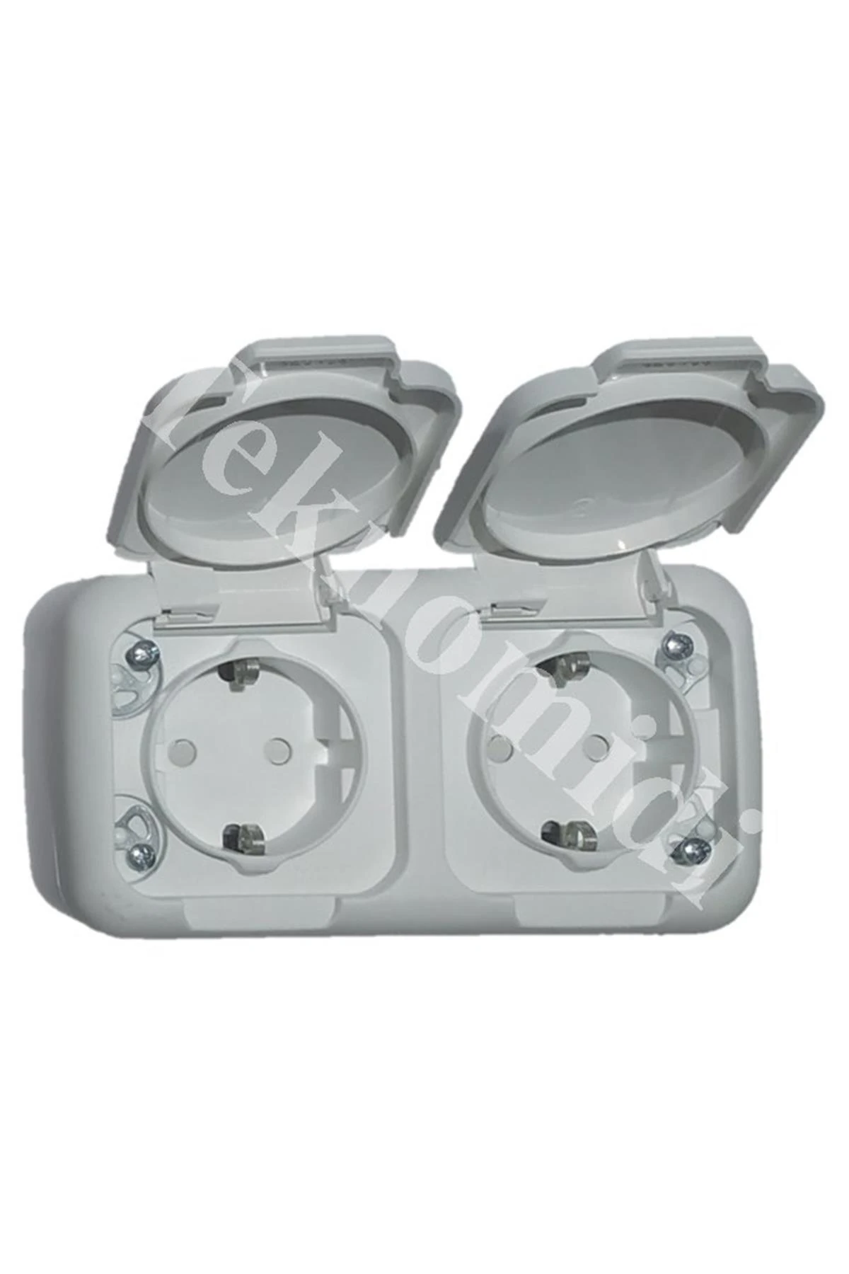 Viko 90555488 Palmiye Beyaz Ip54 İkili Topraklı Priz