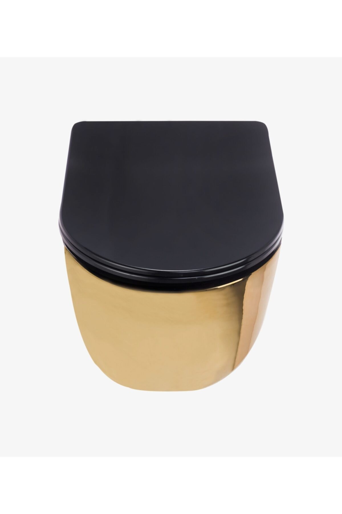 Pure Parlak Gold Sıyah Kanalsız Asma Klozet Wh-785+soft Kapak