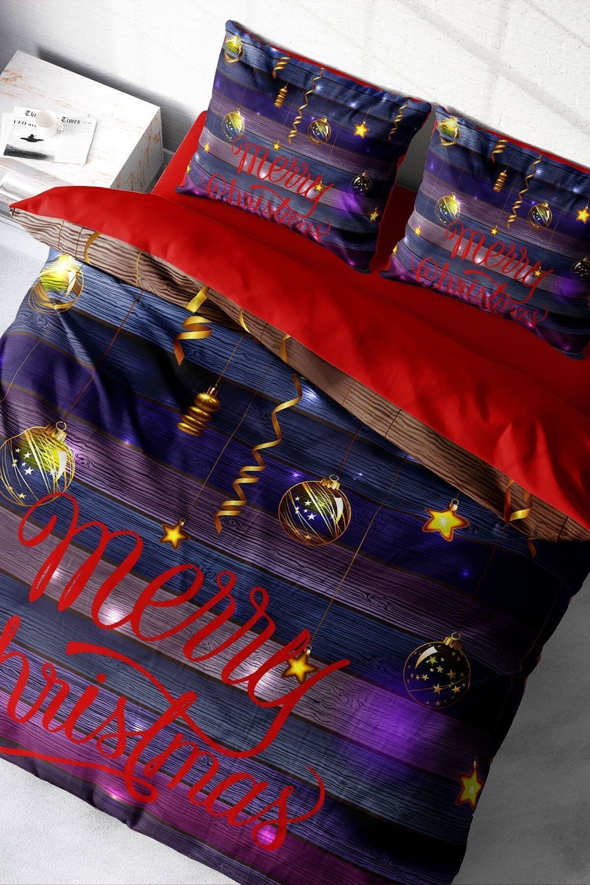 Nevresim Takımı %100 Doğal Pamuk Çift Kişilik 3d Digital Ny Dark