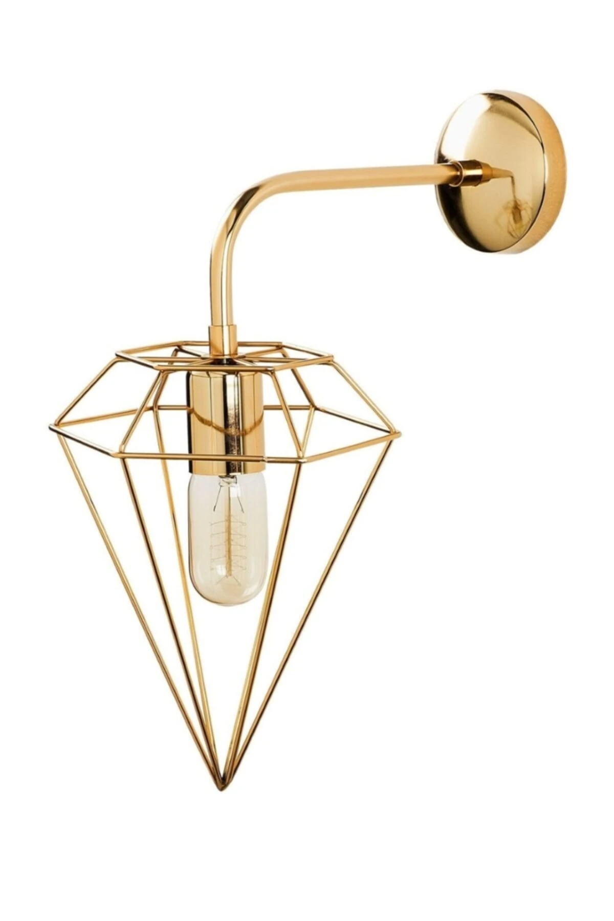 Retro Rustik Gold Prizmatik 1xe27 Duylu Duvar Aplik
