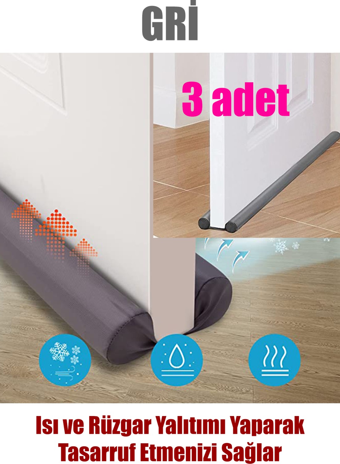 Ankaflex 3 Adet Kalorifer Peteği Arkası Isı Yalıtım Levhası ve 3 Adet Kapı Altı Rüzgar ve Ses Önleyici