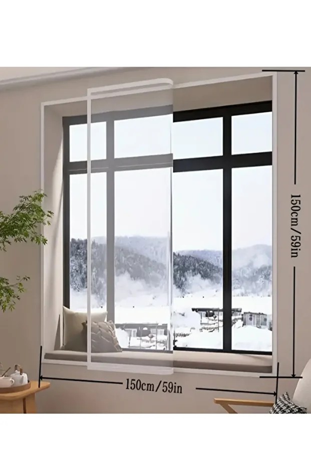 Pencere Yalıtım Filmi Şeffaf Branda 1 X 1.5 Metre