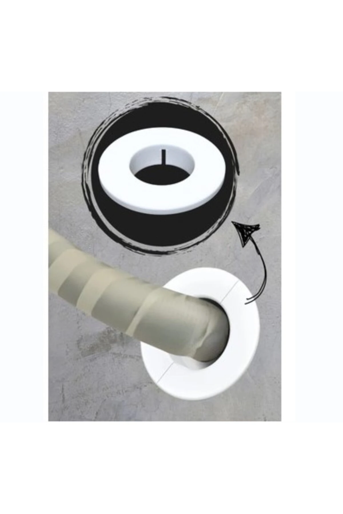 Klima Borusu Delik Kapatma Dekoratif Kapak Boru Kapağı Plastik 11 cm Çap